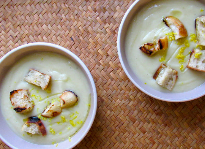 Creamy Cauliflower Soup with Rosemary Olive Oil
