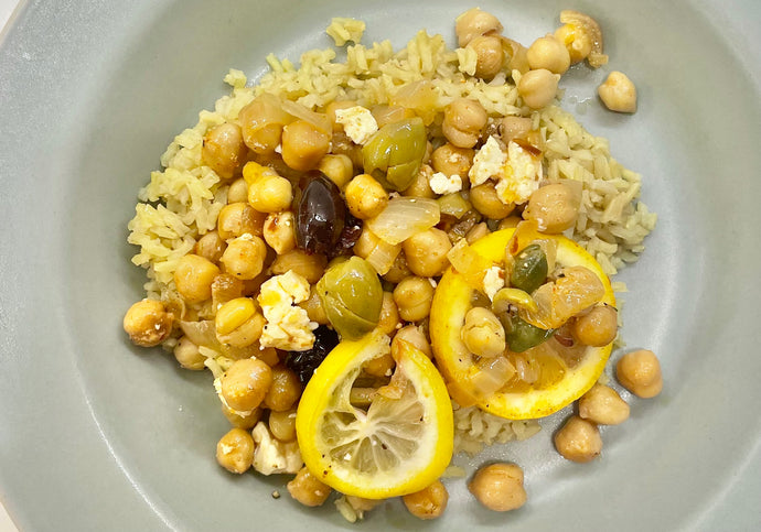Olive Oil-Braised Chickpeas with Feta